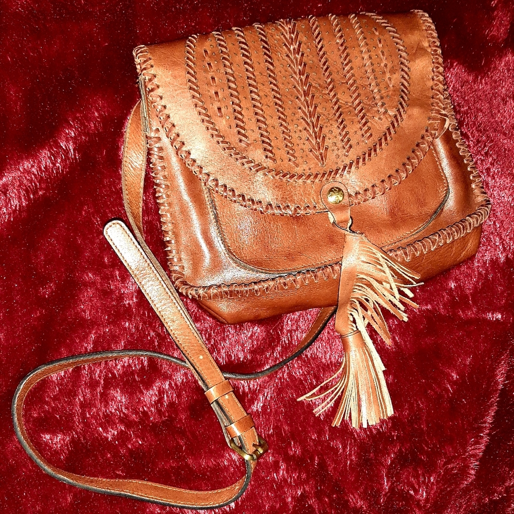 Patricia Nash brown leather crossbody